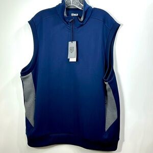 Bobby Jones Rule 18 Performance Fabric Navy Quarter Zip Vest size XL. NWT.